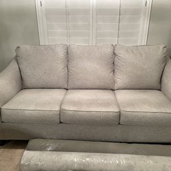 Pewter Grey Upholstered Couch (Like New)
