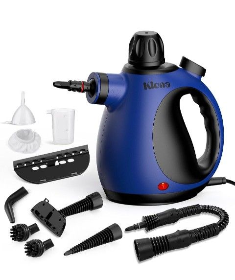 Handheld Steam Cleaner, Steam Cleaner for Home with 10 Accessory Kit, Multipurpose Portable Upholstery Steamer Cleaning with Safety Lock to Remove Gri