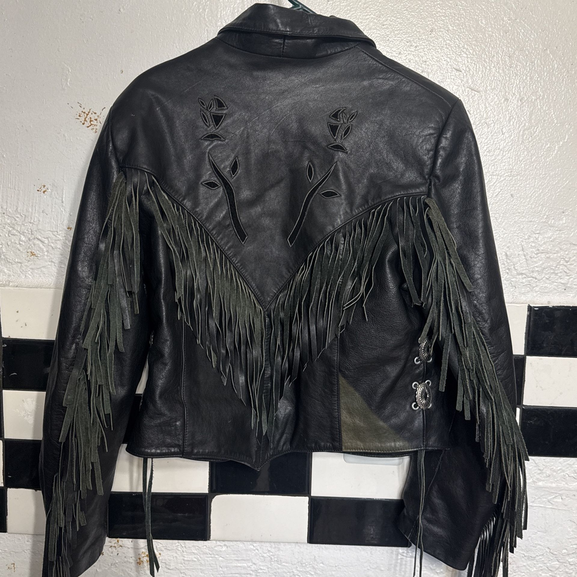 Xl Leather Fringe Jacket