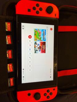Nintendo Switch with Neon Red Joy-Cons