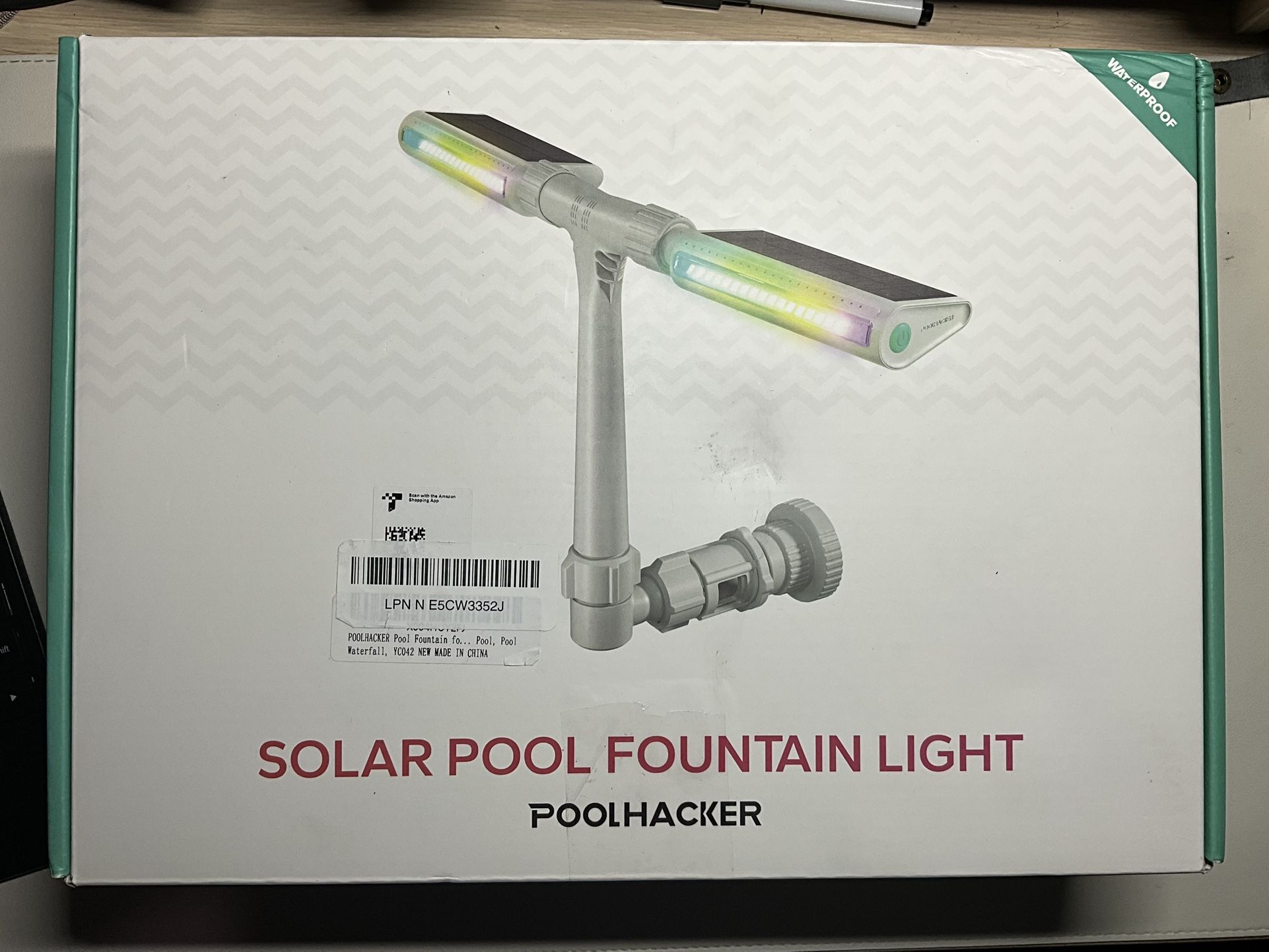 Solar Pool Fountain with 10-Color 4-Mode LED Lights + Remote Control