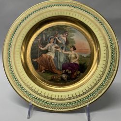 Antique Vienna Porcelain Handpainted Cabinet Plate The Bachantes Signed Reif 