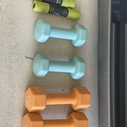 Neoprene dumbbell hand weights 1, 5,8 lbs