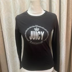 juicy couture long sleeve black shirt with print 