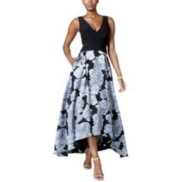 David’s Bridal V-neck High-Low Jacquard Ball Gown . Stunning Quality. Size 18