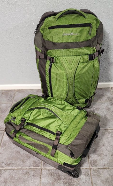 Eddie bauer rolling commuter duffle Sharper image backpack green
