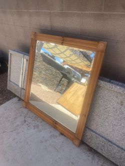 Large Wood Framed Wall Mirror