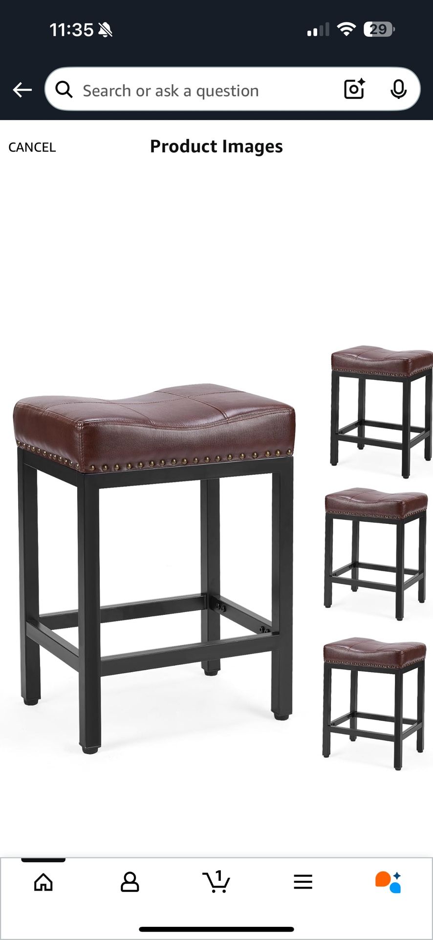 Bar Stools, Brown And Black