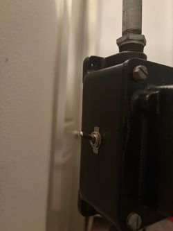Industrial Black Metal Junction Box with Toggle Switch Lamp