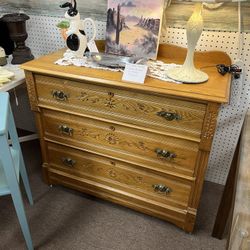 Antique 1880s Eastlake 3 Drawer Dresser
