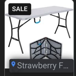 5 Ft Folding Lifetime Table New Light And Portable 