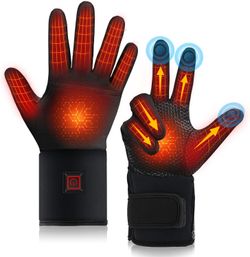 Heated Gloves for Men Women Rechargeable, Electric Heated Warm Winter Gloves for Motorcycle Skiing Bike Hunting Camping - Gloves for Cold Weather, siz