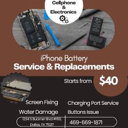 iPhone Battery Service & Replacements Starting From $40 Our Services-Screen Fixing,Charging Service,Water Damage,Buttons