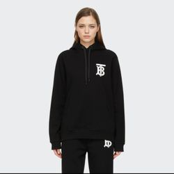 Authentic BURBERRY TB Monogram Black Sweatshirt, size S