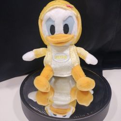 5" Tall. Tokyo Disney Land New Year 2025 Eto Snake Donald Duck Plush Keychain Toy ( Res / Black Bin )