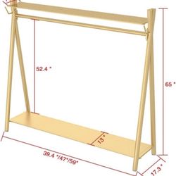 Gold Industrial Clothes Rack