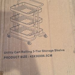 Utility Cart Rolling 3 Tier Storage Shelve 