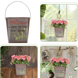Small Plant Tin Replacement: Wall-Mounted Flower Vases Flower Bucket Iron 