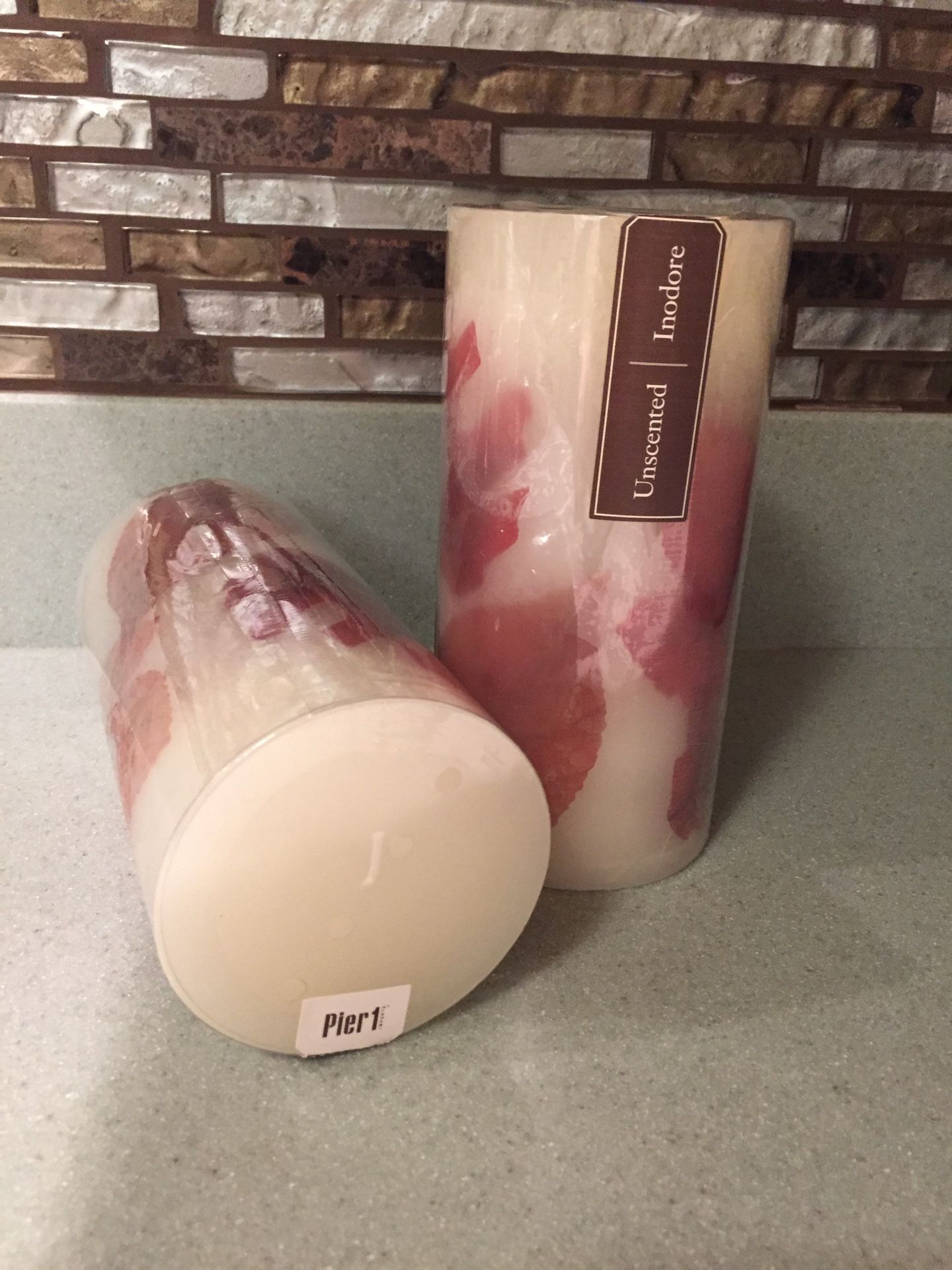 2 BRAND NEW UNSCENTED CANDLES $3 EACH