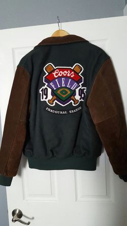 Vintage 1995 Coors Colorado Rockies inaugural wool suede jacket Mens medium