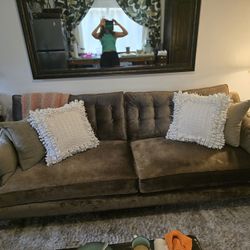 Velvet Olive Sofa