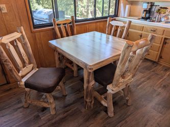 Cedar Log Dining Set and Coffee Table