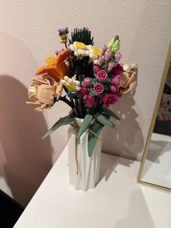 LEGO Flower Bouquet (10280) — built, vase included
