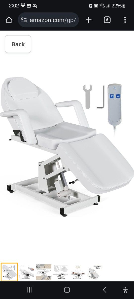Electric Spa Chair for Esthetician Tattoo Chair, Backrest Footrest Adjustable Electric Facial Chair Table Microblading Lash White Facial Beds for Est