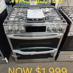 6.9 cu. Ft. Smart Slide In Double Oven Gas Range With Probake 