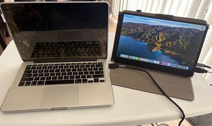 MacBook Pro Laptop 13”Inch (has dimmer screen Included New Portable Monitor 15”Inch)