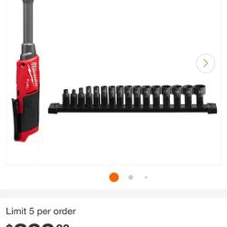 Milwaukee
M12 FUEL INSIDER 12V Lithium-Ion Brushless Cordless 1/4 in. - 3/8 in. Extended Reach Box Ratchet (Tool-Only)