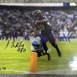 Isaiah Likely Signed Autograph 8x10 Photo- Metabilia Coa- Baltimore Ravens