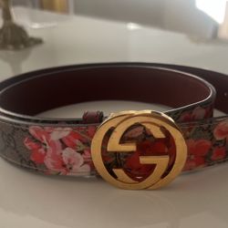 Floral Print Gucci Belt 