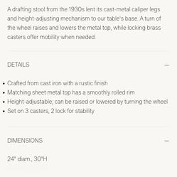 Restoration hardware Caliper Brassrrie Tables