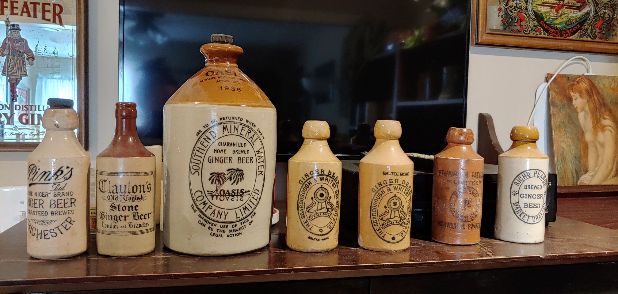 Antique ginger beer bottles