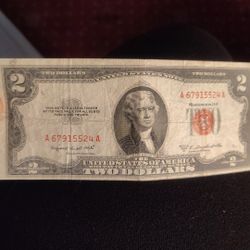 1953B $2 Red Seal US Note(Vintage Currency)