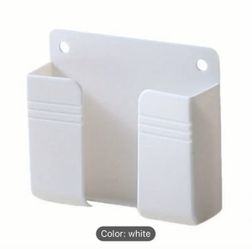 White Wall Mount Cell Phone Charging Organizer