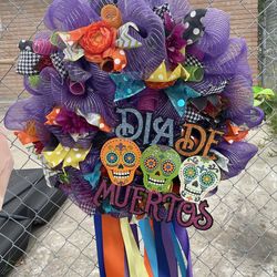 Dia De Los Muertos Wreath