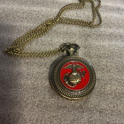 NEW MARINE CORP POCKET WATCH,  QUARTZ - $15