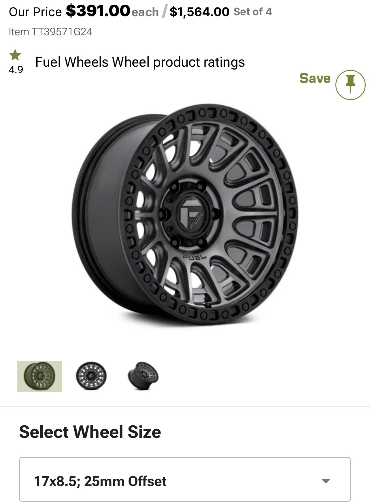 Five Rims In Good Condition Like New, Fuel Wheels Cycle Matte Gunmetal 6-lug Wheel