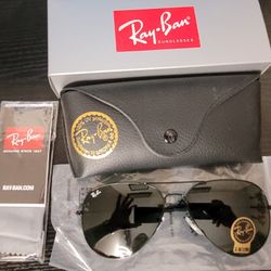 🔥NEW Ray Ban RB3026 62mm Aviator GREEN Lens Unisex Sunglasses