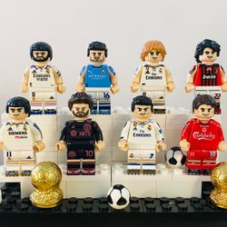 Messi Ronaldo World Cup Legends 8pc Minifigure Set LEGO Compatible