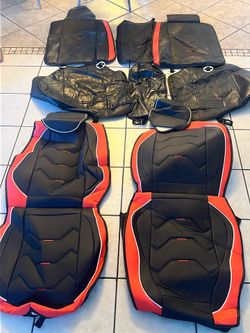 Universal Car Seat Covers Leather Front Back 5 Seats Full Set