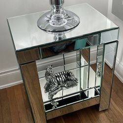 Mirrored Nightstand Or End table With One Drawer From El Dorado