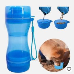 Travel Pet/ Dog Or Cat 2 In 1 Food/Water Bottle 