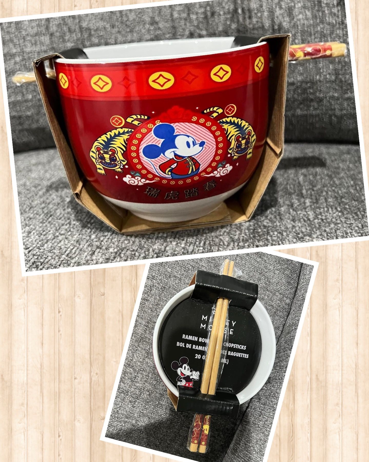 MICKEY MOUSE BOWL W/CHOPSTICKS