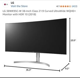 LG 38WK95C- W Curved Monitor
