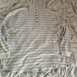 Men’s White Black Striped Hoodie