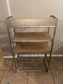 Metal and Wood 4-Tier Storage Shelf