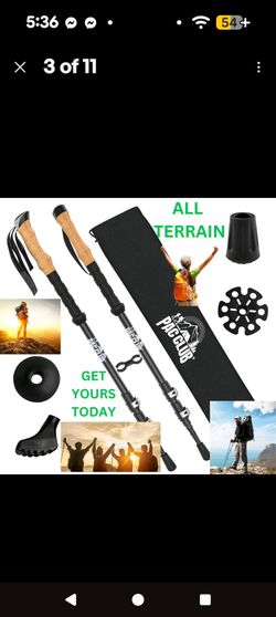 Brand new Trek hiking carbon poles with accessories